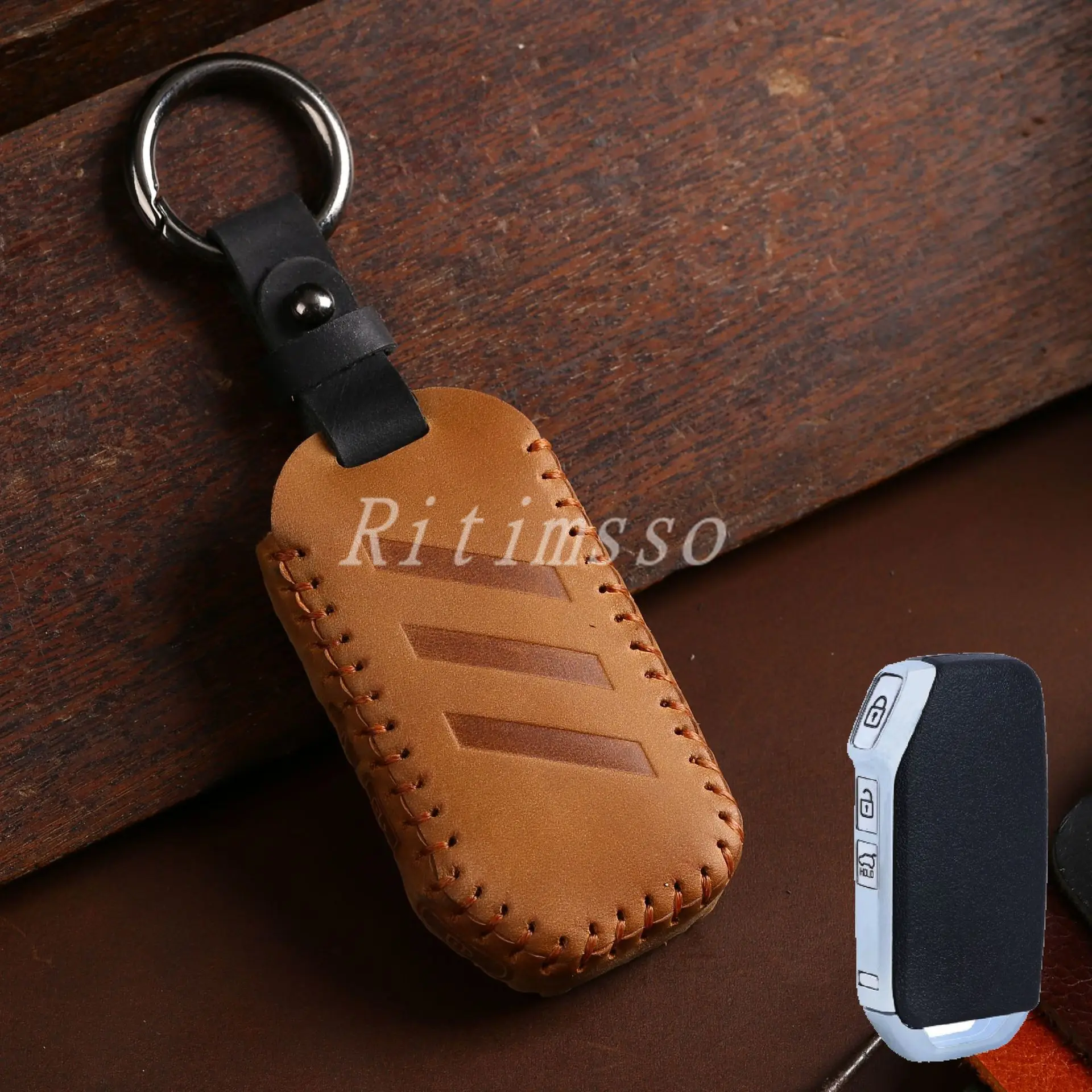 Кожаный чехол для ключей с полным покрытием KIA Sportage R GT Stinger Sorento Cerato Forte2018 2019 |