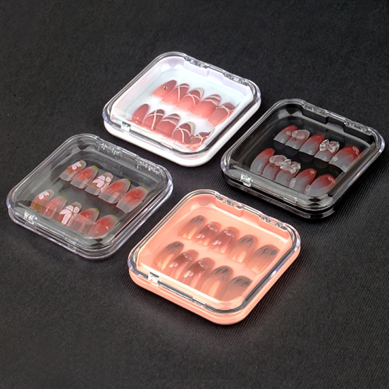 

1pc Empty Nail Storage Box Wearable Nails Tips Holder Display Nail Art Showing Gift Box