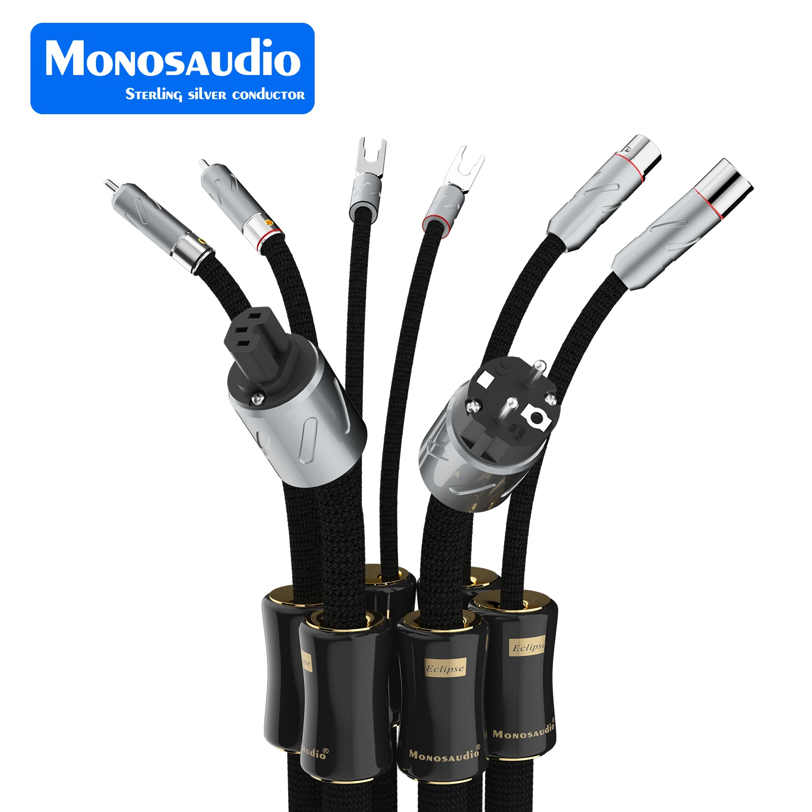 Справочная серия Monosaudio Eclipse — высококачественные аудиокабели 6N Pure Silver: RCA US AU EU