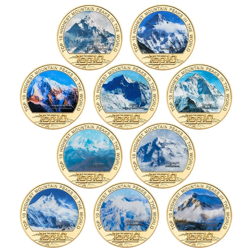

Набор из 10 памятных монет "Топ 10 высочайших гор мира"