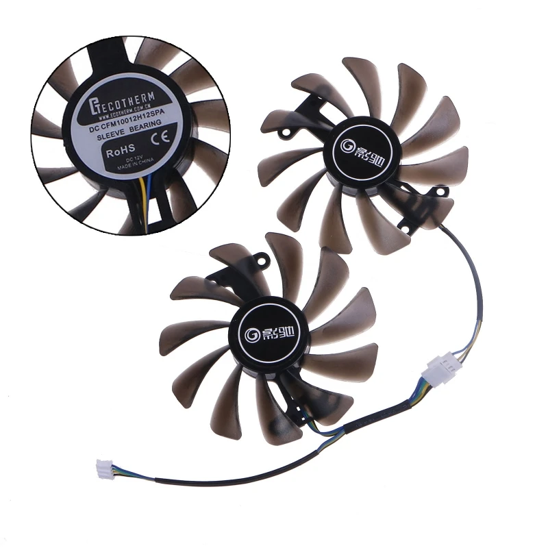 

Вентиляторы для охлаждения графической карты 2 шт., 4 контакта, 95 мм, для Galaxy GTX1070 1070Ti 1080 EXOC SNPR GPU, охлаждающий вентилятор CFM10012H12SPA