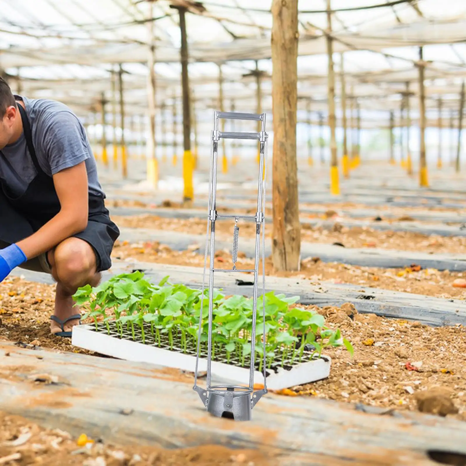 

Эргономичный ручной легкий инструмент для пересадки картофеля в теплицы
