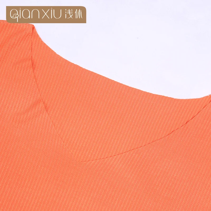 Женская ночная сорочка из бамбукового волокна с коротким рукавом и V-образным