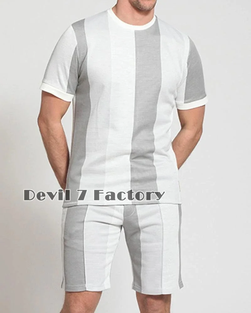 2023 New Summer Men T-Shirts Shorts Sets Fashion Round Neck Short Sleeve Tees Casual Man Clothing Tops Tracksuit 2 Piece Suit