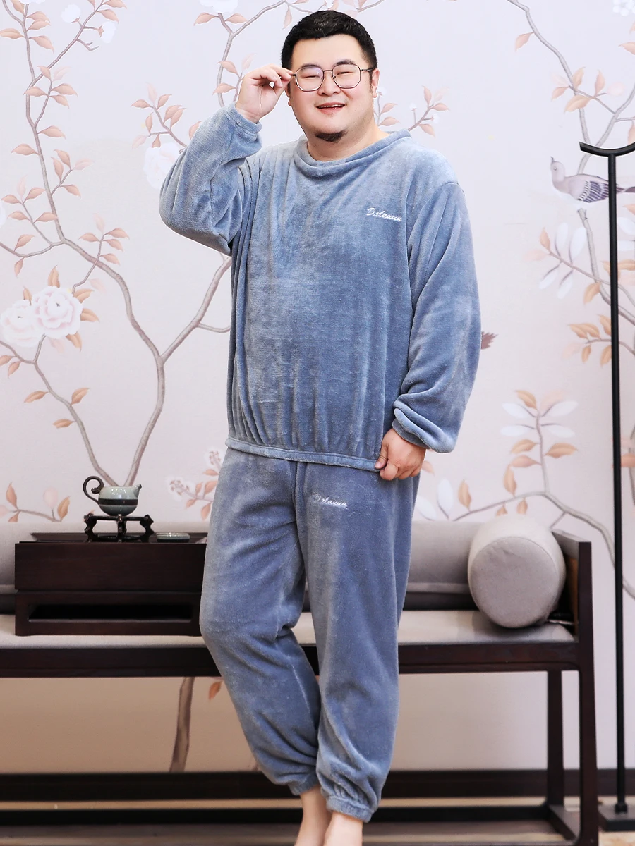 Зимний пуловер больших размеров пижамы мужские из кораллового флиса толстое