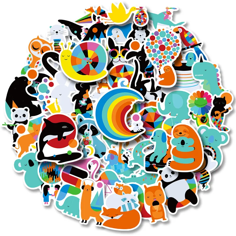 

50pcs Blue Ocean Series Cartoon Stickers Luggage Skateboard Cute Kids Toys DIY Cool Graffiti Sticker Decal Scrapbooking New 2022