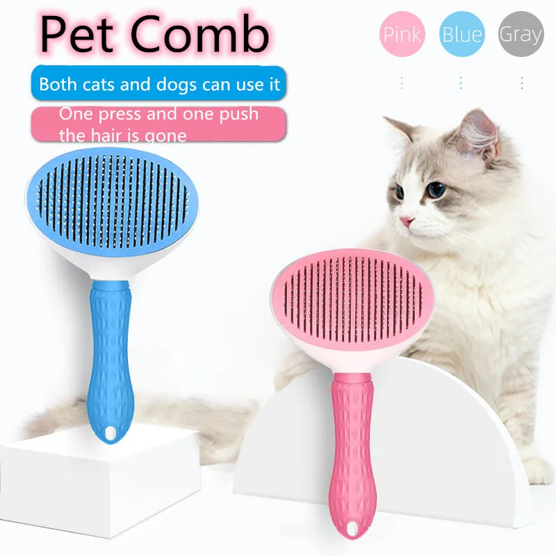 

Stainless Steel Soft Brush For Dog Cat Removes Undercoat Tangled Hair Massages Particle Pet Comb Improves Circulation