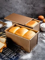 rectangle loaf pan non stick cover bread mold baking mould cake toast box lid gold aluminized steel baking tray baking tool