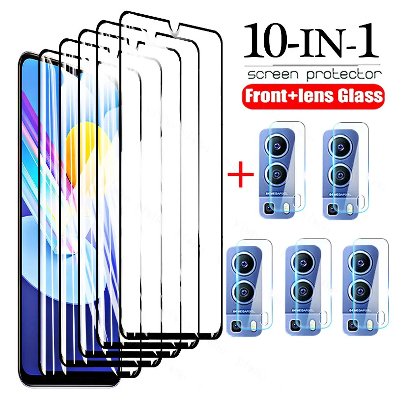 

For Vivo Y72 Glass for Vivo Y72 5G Tempered Glass Phone Film Full Glue Screen Protector for Vivo Y72 Y 72 6.58" V2041 Camera Len