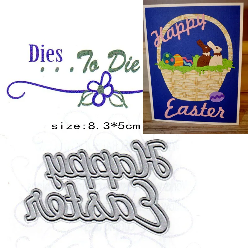 

Happy Easter Series Metal Cutting Dies Stencils Die Cut for DIY Scrapbooking Album Paper Card Embossing New 2022