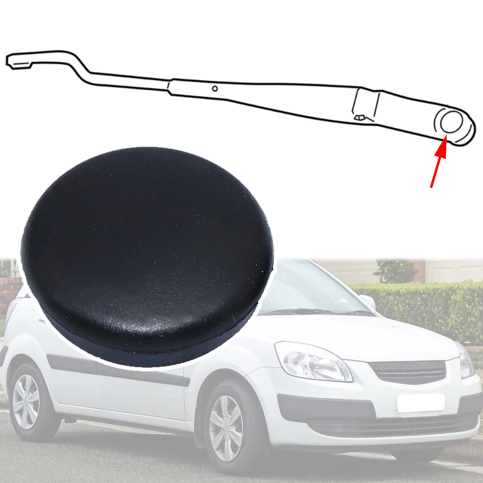 

For Kia Rio 2 JB 2005 2006 - 2011 Pride Front Windscreen Windshield Window Wiper Blade Arm Rocker Bolt Cap Cover Replacement