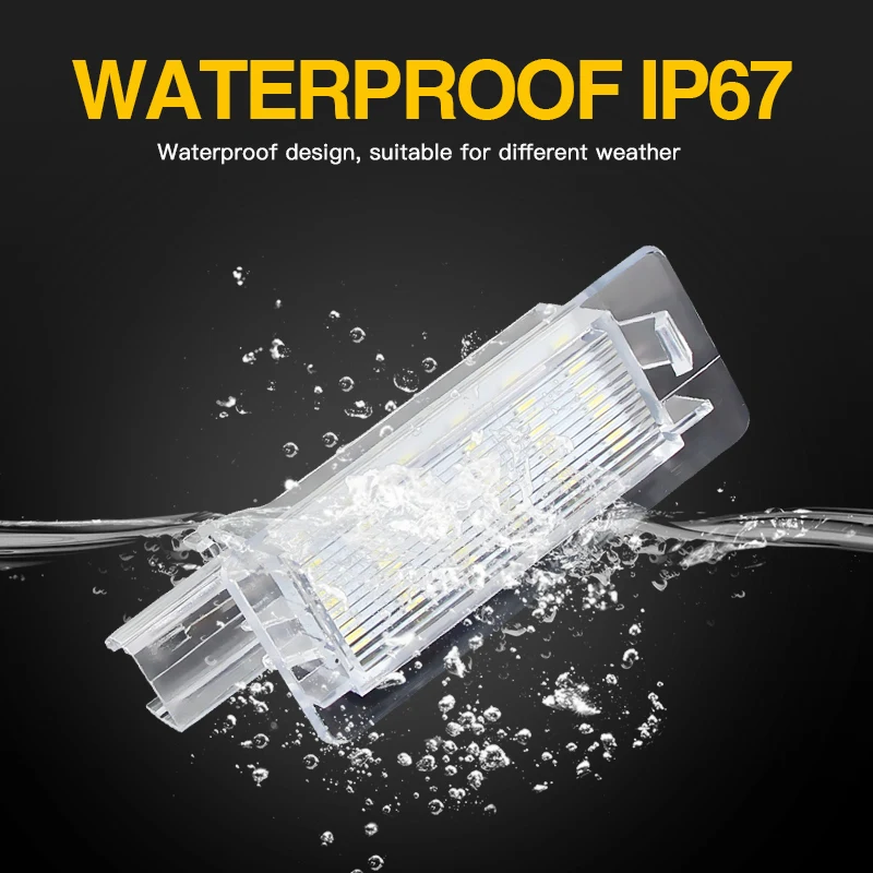 2 шт. бесплатная светодиодная лампа освещения номерного знака для Renault Captur Espace 4