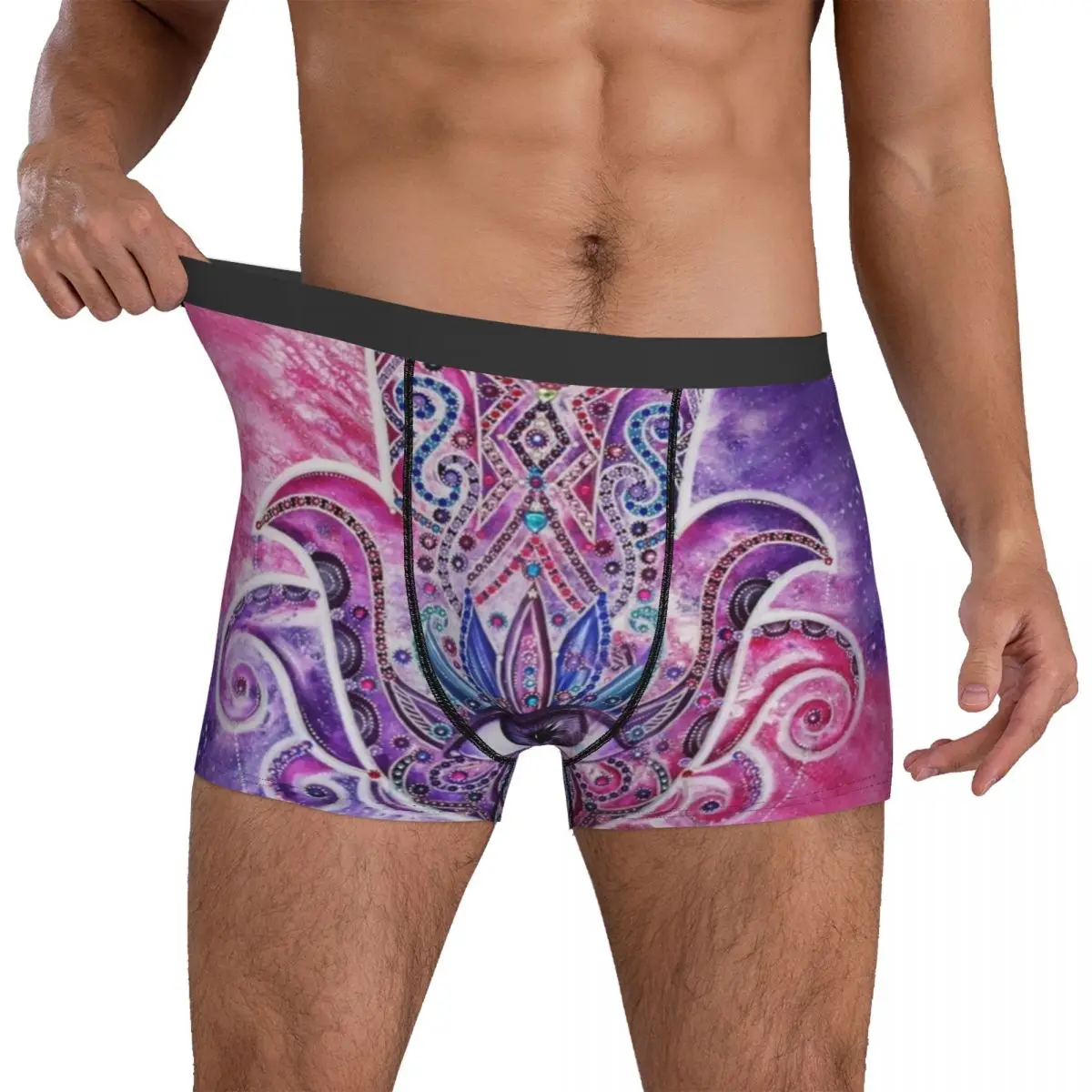 

Hamsa Hand Underwear Retro Floral Prnt Men's Panties Print Comfortable Boxer Shorts Trenky Boxer Brief Big Size