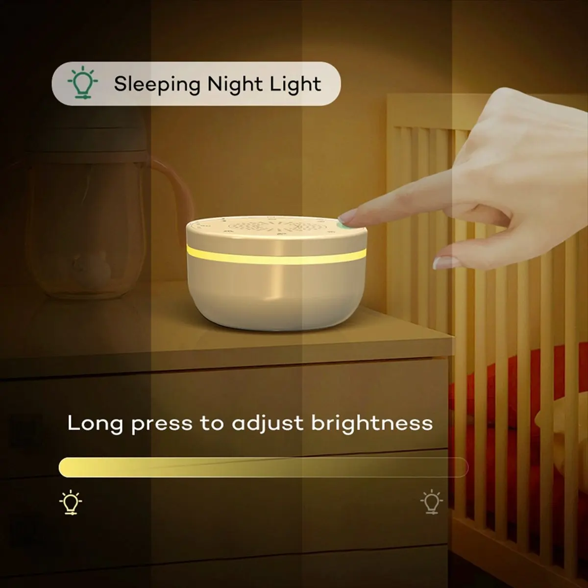 Фото Портативная звуковая машина ETRT Sleep White Noise для взрослых и детей, 30 успокаивающих звуков, 5 цветов ночника, 3 таймера №4