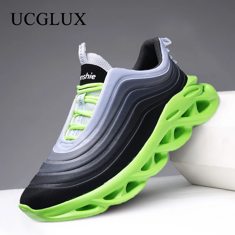 

Men's Fashion Round Toe Running Shoes 2022 New Elastic Thick Sole Sneakers Lace Up Outdoor Casual Men's Shoes Zapatos Hombre