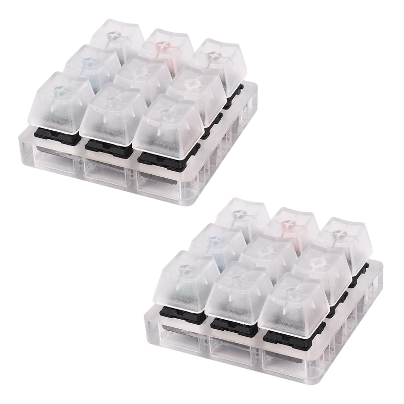 

2X Acrylic Keyboard Tester 9 Clear Plastic Keycap Sampler For Cherry MX Switches