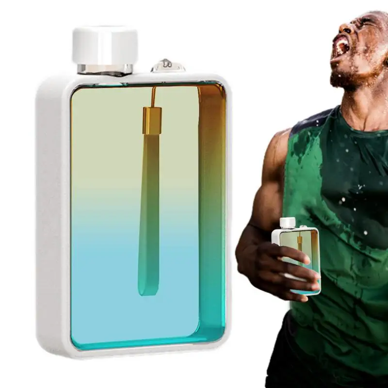 

Flat Portable Travel Mug Gym Water Bottle For Men Leak Proof Large Capacity Hiking Water Bottles Sports Outdoor Water Bottle For