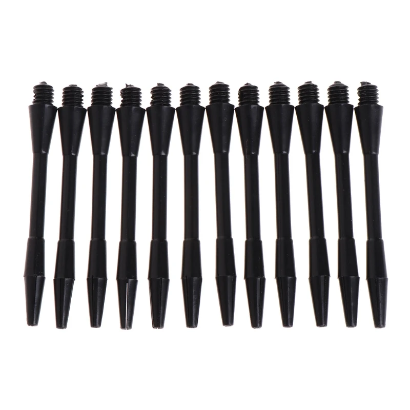 

12PCS Dart Shafts Black Short Dart Stems Nylon Ring Grip Dart Harrow Dart Pole Rod Medium Darts Corner Leisure Accessory