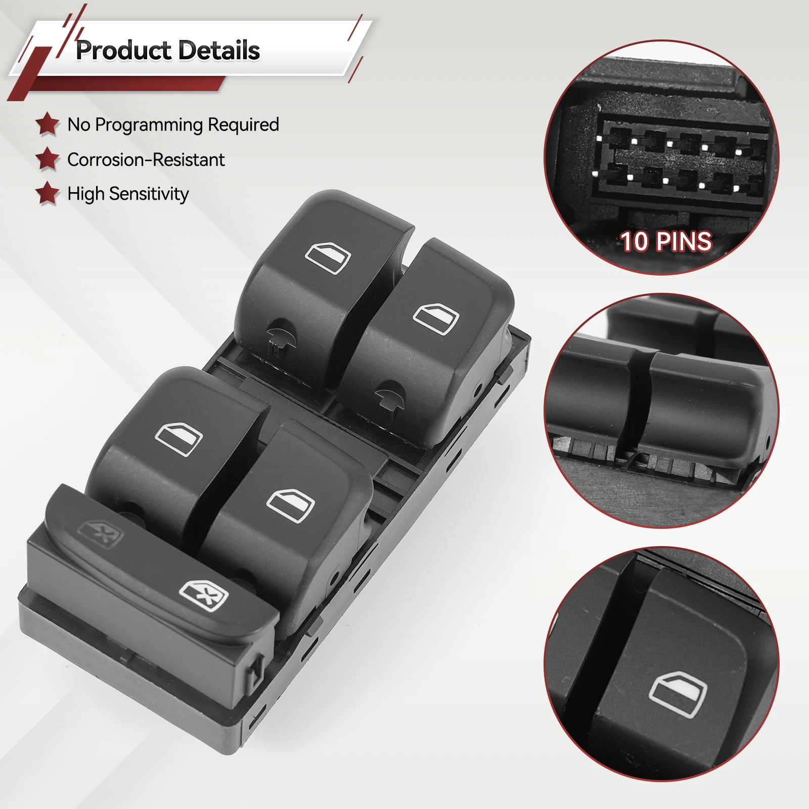 Автомобильная главная боковая кнопка управления электрическим окном для AUDI A4 B8 A5