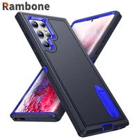 sannier solid colour shockproof protection phone case for samsung galaxy s22 s22plus s22ultra strong bracket back cover capa