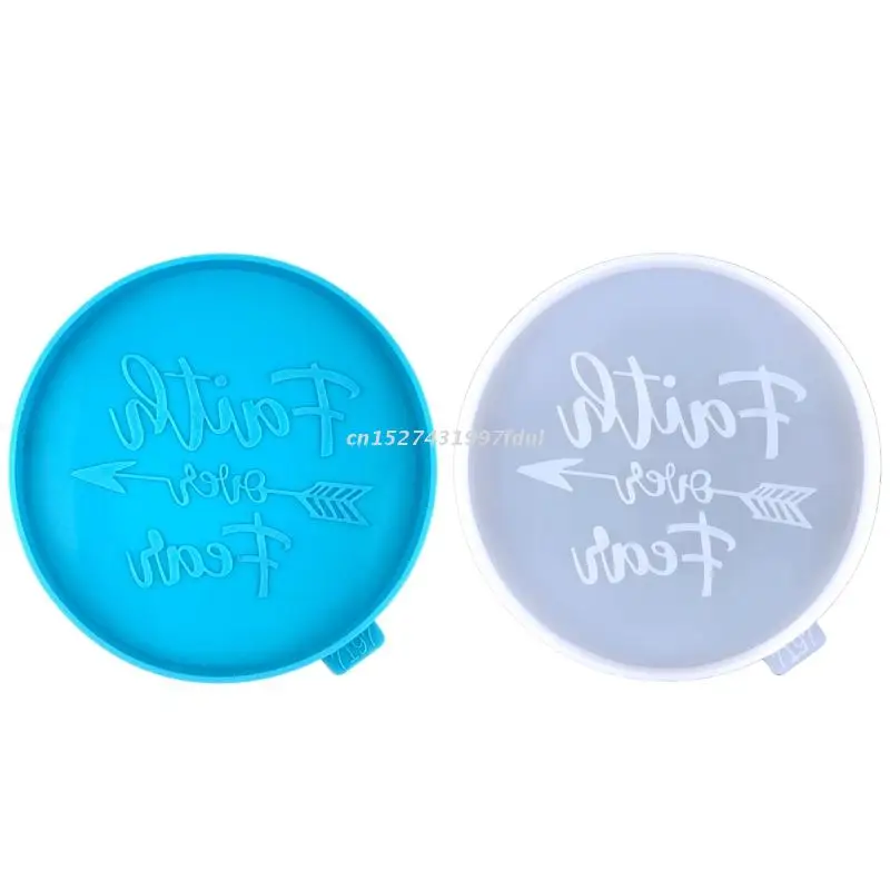 

Круглая подставка, клей-форма «сделай сам», Вера, превосходит страх, подставка под водой, тарелка, подставка под кофе, силиконовая форма для ...