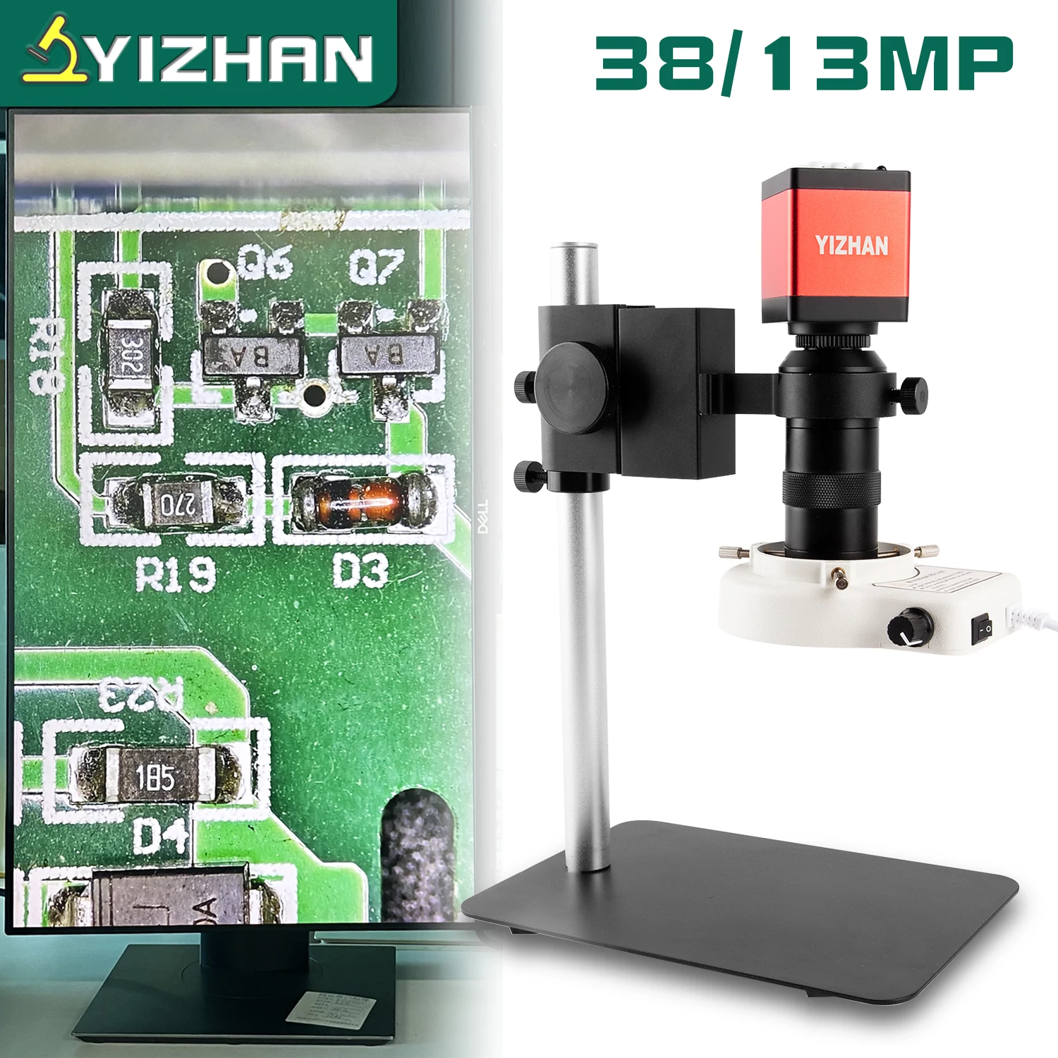 

2K 1080P HDMI USB Laboratory Electron Digit Microscop 13MP VGA Industrial Microscop Camera 130X Zoom Lens For Soldering Repair
