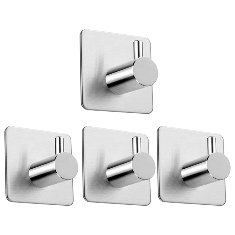 

No Drilling-Stainless Steel Hooks Towel Hook Self-Adhesive With Adhesive Pads- For Wet Rooms