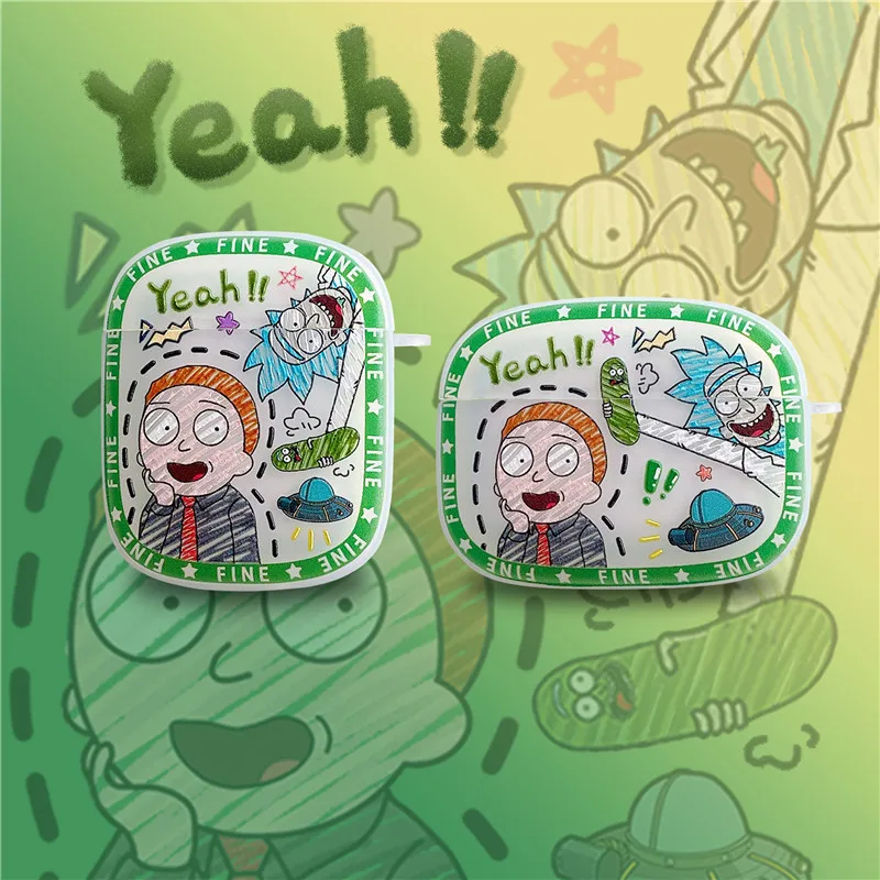 

New For Airpods Pro Case Animation Ricks Mortys Bluetooth Wireless Headphone Silicone Case For Airpods 1 2 Protective Cover