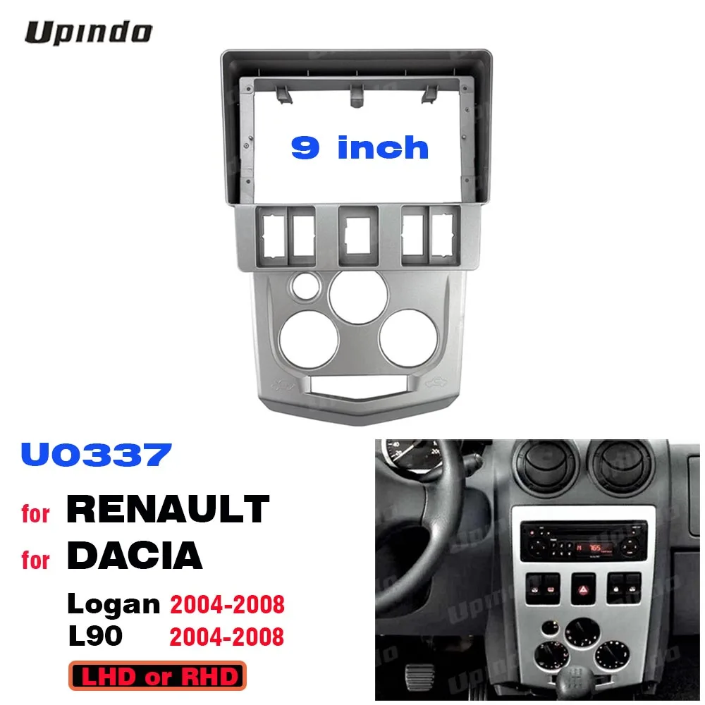

Car accessoires 2 Din 9 Inch Android Audio Plastic Fascia Radio Panel Frame for Renault Dacia Logan L90 2004 Dashboard Mount Kit