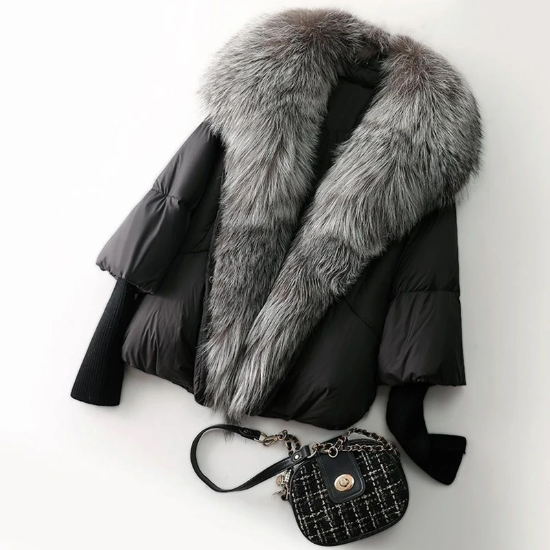 Luxury Real Fox Fur Coats Woman 2022 Winter Long Sleeve Top Star Trend Women Down jacket High Quality Free shipping