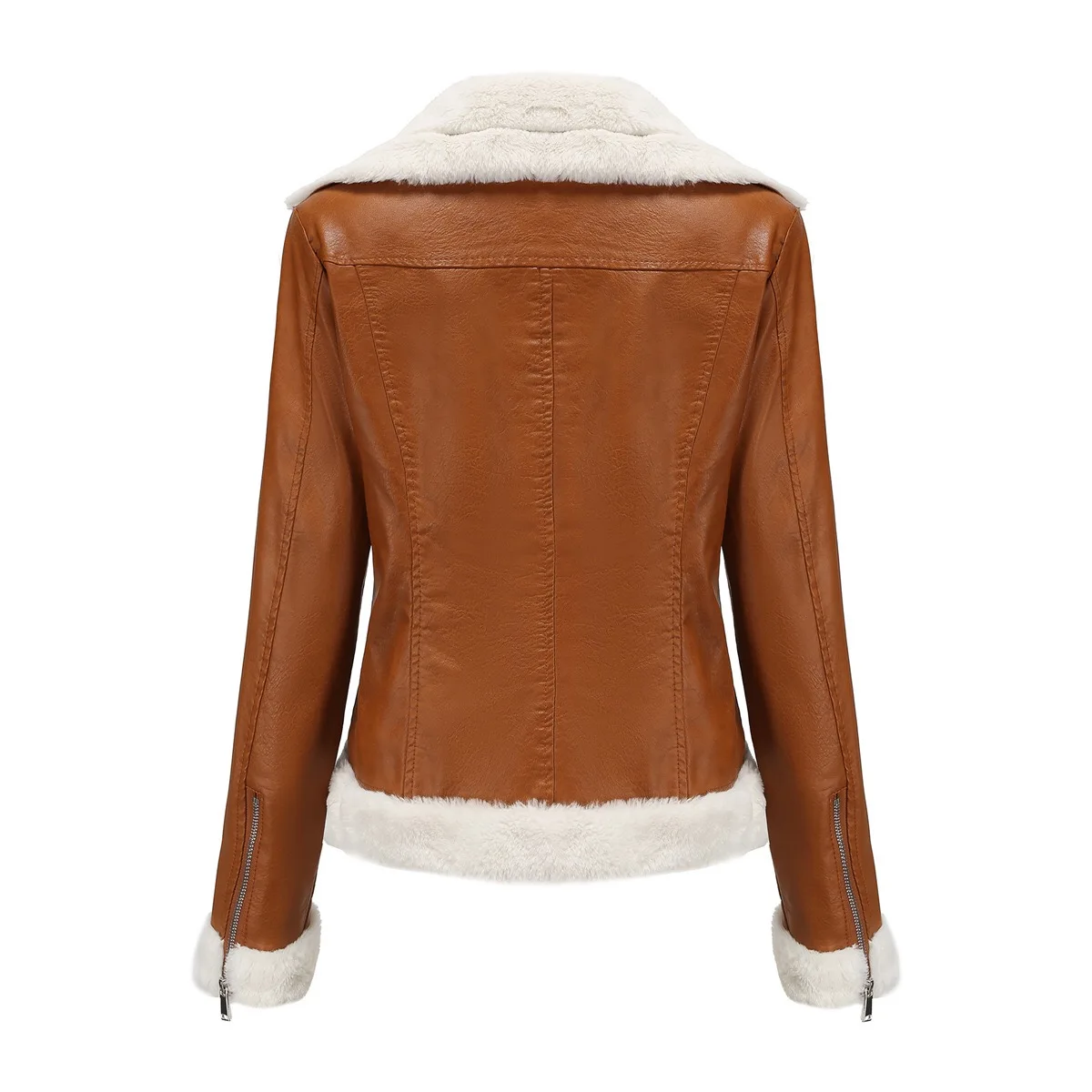 Kpop  leather jacket women coats Women And Girls Long sleeve slim fit Fashion Zipper Clothes Autumn Winter full  Warm locomotive