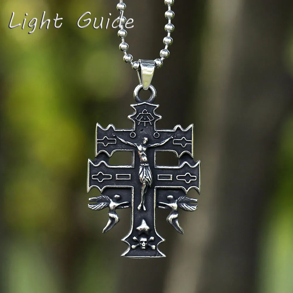 

2022 NEW Men's 316L stainless-steel Jesus Cross Pendant Necklace for teens Crucifix Eastern Orthodox jewelry Gift free shipping