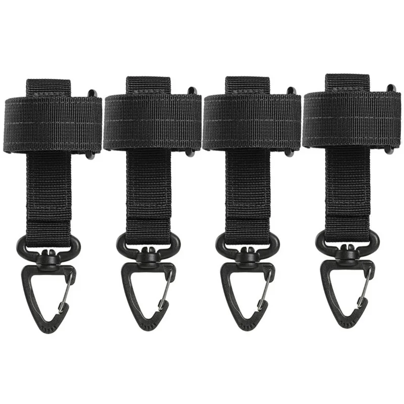 

4 шт., открытый брелок, тактический зажим, держатель, чехол, брелок для ключей на ремень, EDC, Molle, тесьма, перчатки, веревка, держатель, военный, Molle, крючок