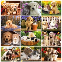 chenistory 60x75cm oil paint by numbers dog frameless diy painting by numbers kits animals digital handpainting on canvas decor