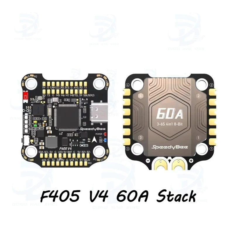 Фото 1 шт. для F405 V4 60A Stack 3-6S FC&ESC ICM42688P F405 FC Полетный контроллер BLHELIS 55A 4-в-1 ESC для FPV фристайл-дронов и моделей БПЛА №1