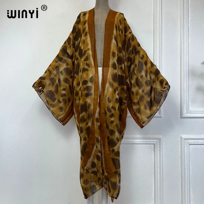 2023 WINYI полупрозрачный пикантный кардиган с леопардовым принтом африканская