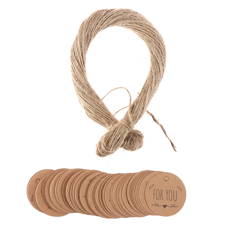 

100Pcs Kraft Paper Hang Tag for you pattern Label For Gift Tagging Package Decor