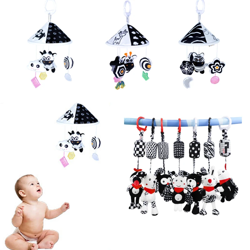 

Baby Rattle Bed Hanging Bed Around Cartoon Animals Wind Chime Bedside Bell Newborn Exercise Newborn's Vision and Hearing