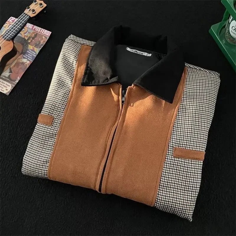 Куртка мужская из замши в американском стиле модная повседневная одежда