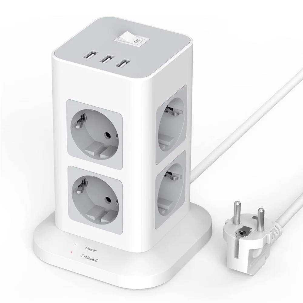 

Сетевой удлинитель с 8 розетками и 3 USB-портами