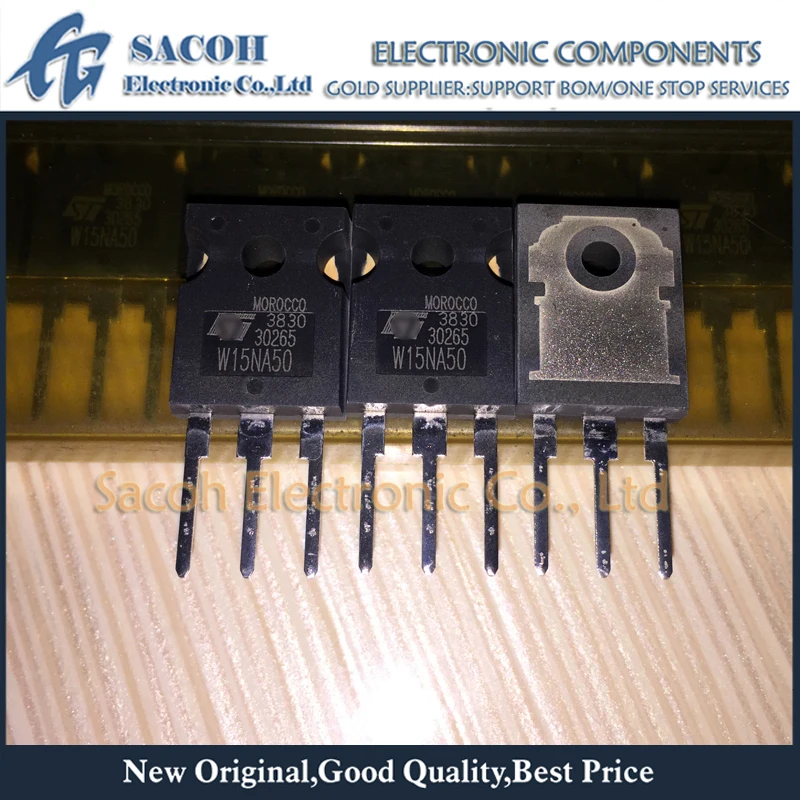 

10Pcs STW15NA50 W15NA50 or STW15NB50 W15NB50 TO-247 15A 500V N-ch Power MOSFET