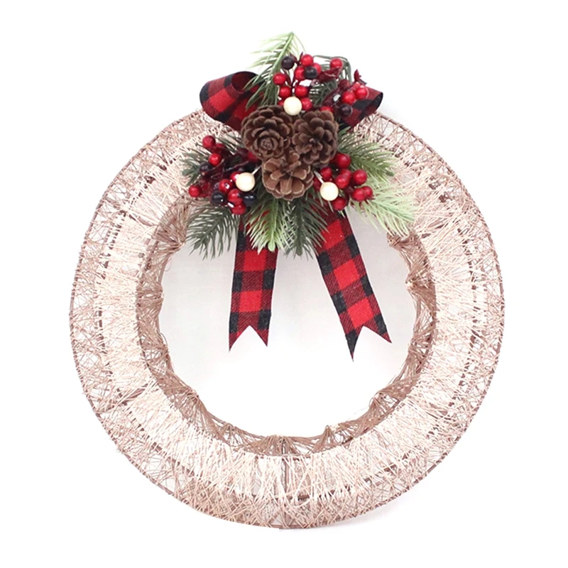 

Artificial Christmas Wreath Winter Simulation Pine Cone Red Berries Ornament