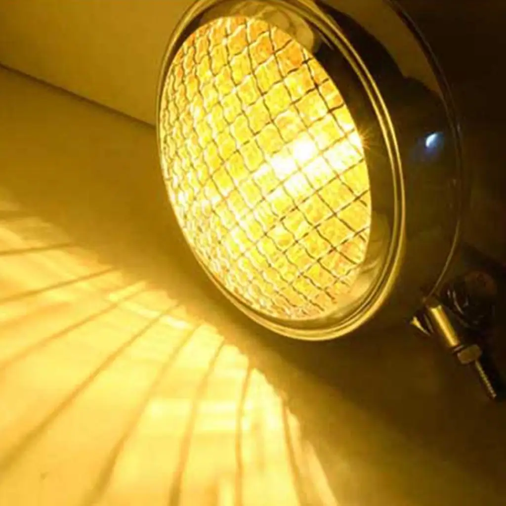 

1PC 6''/153mm Motorbike Mesh Grille Headlight Light Lamp Black Housing for Chopper Blinker Light Motorcycle Universal