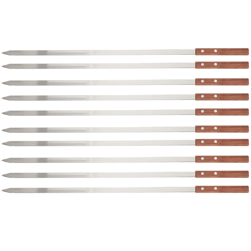 

10Pcs Stainless Steel Barbecue Needle Stainless Steel Lamb Kebab Fork