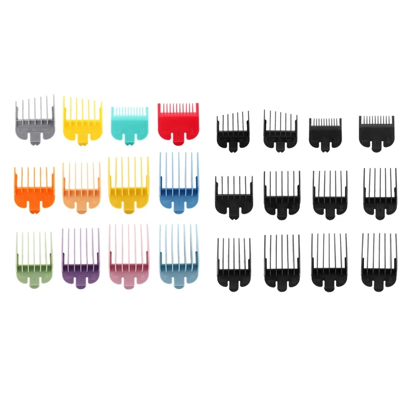 

A6HB 12 Pcs Hair Clipper Guard Combs Professional Hair Trimmer Guide Combs Hair Clipper Cutting Guides (1/16'' to 1'' )