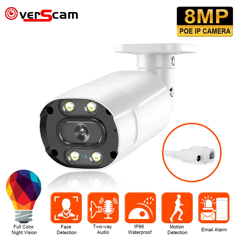 

Умная камера видеонаблюдения H.265, 4K Ai, 8 Мп, двухстороннее аудио, уличная камера с датчиком присутствия, для системы видеонаблюдения