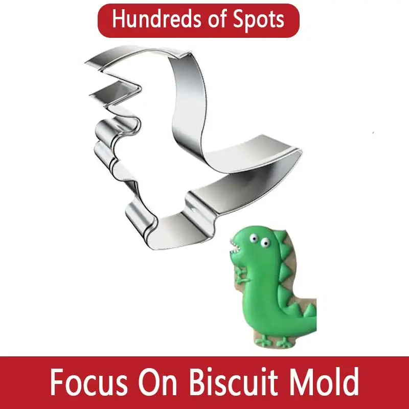 

Dinosaur Stainless Steel Cookie Cutter Cute Dinosaur Biscuit Candy Food Baking Mold Children's Birthday Party Dessert Decoration