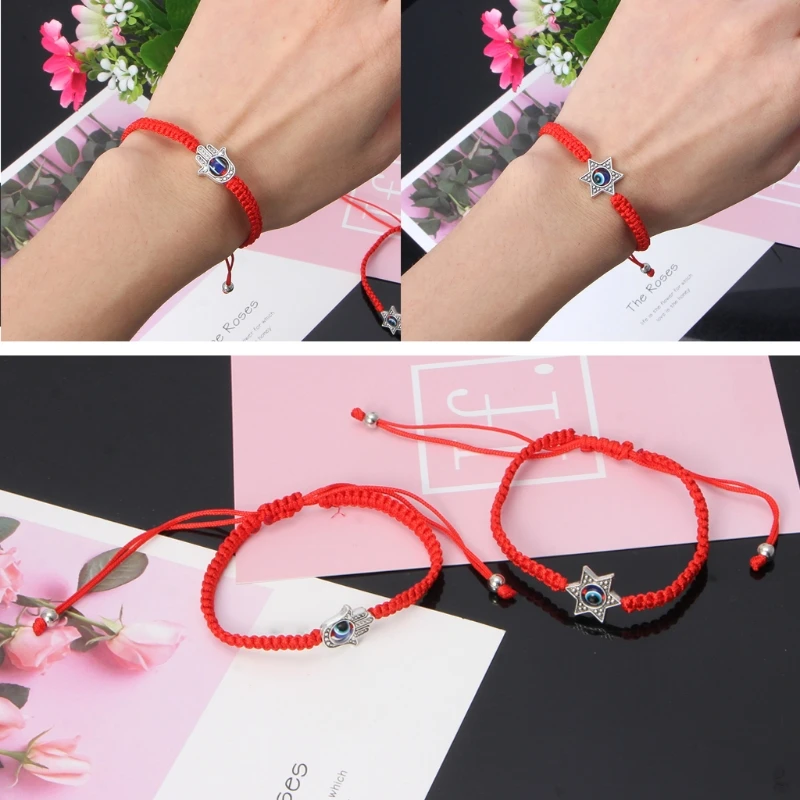 

Fashion Red String Bracelet Blue for EVIL EYE Fatima Hand Jewelry Kabbalah Hamsa Bracelets Charm Gift for Girls Uni Dropshipping