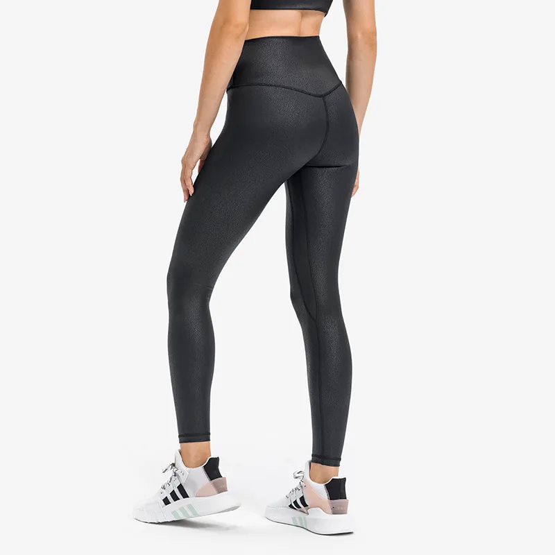 

Sexy Yoga Leggings Solid Color Gym Sports Pants Fashion Women's Pants Nude No Trace Soft Breathable Bronzing High Waist Hip Lift