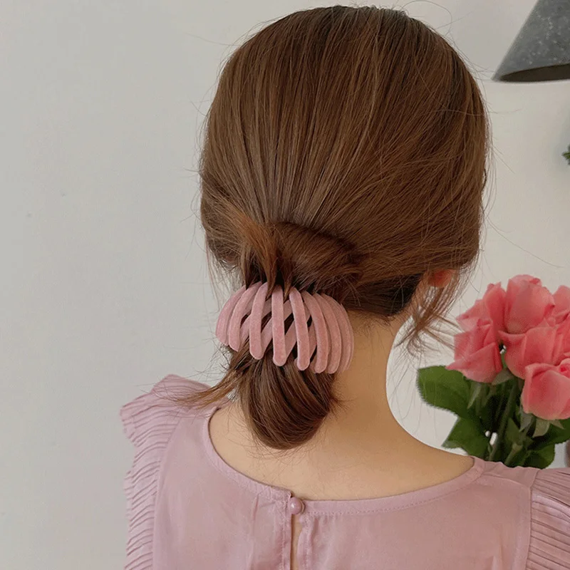 

Women Bun Hair Claw Horsetail Buckle Hair Clip Bird Nest Expanding Hair Accessories New Fashion Female Ponytail Hair Accessories